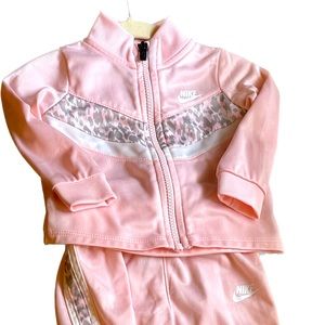 Nike pink and cheetah Sweat suit